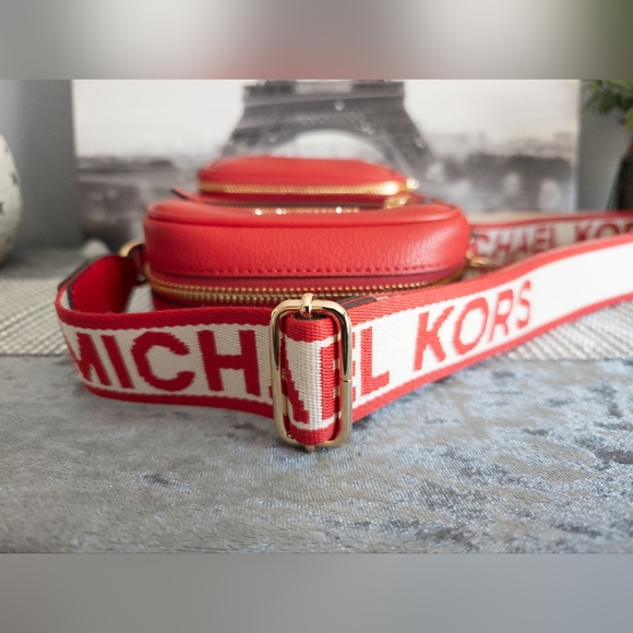 ❗️LOW START ❗️Michael Kors- NWT- Jet Set Medium Leather Crossbody Bag- Red - Picture 10 of 16